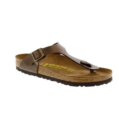 Brown graceful toffee 'Gizeh' ladies toe post sandal with buckle